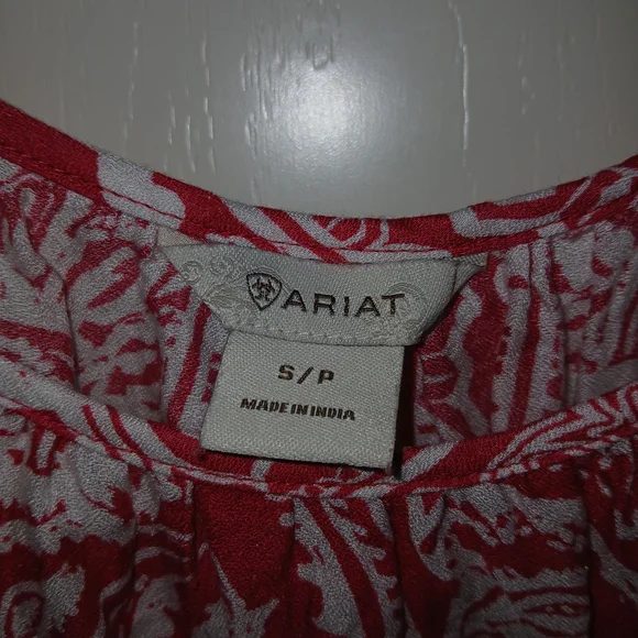 Ariat Women's Red and White Paisley Top - Picture 2 of 3